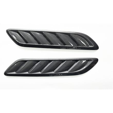 Koolstofvezel Look Auto Decoratieve Motorkap Luchtrooster Luchtinlaat Deksel 2x gray