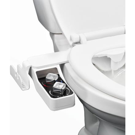 Bidet à Fixer sur WC Double Buse Chaud et Froid Pression Réglable
