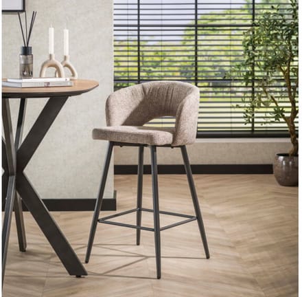 Barstoel boucle salon. VPE2 - Tissee cargo zandkleur - barstoelen set van 2