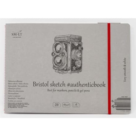 SMLT Album Bristol tekenboek 24,5x17,6 cm 185gr 18 vel karton.