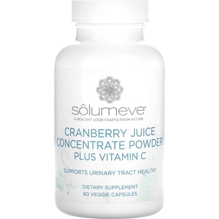 Solumeve, jus concentré de canneberge plus vitamine C, 60 capsules végétales