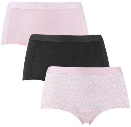 Björn Borg dames premium cotton stretch 3P mini boxershorts basic print roze & blauw