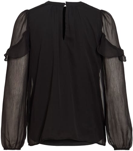 VILA - VIELLY L/S FLOUNCE TOP - NOOS - Dames - Blouses