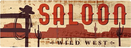 Signs USA - retro wandbord - dibond - Saloon - 55 x 20 cm