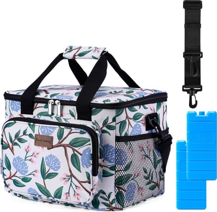 Packaway 4 Laags Geïsoleerde Koeltas - Lunchtas 15 liter - White Flower