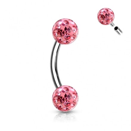 Piercing curved ferido 1.2x8x4 - zilver roze - LMPiercings