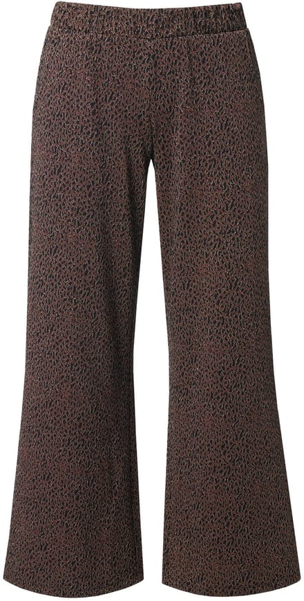 MIAMODA - Dames - Marlene broek wijde pijp leomotief metallic effect - Zwart - Maat 58