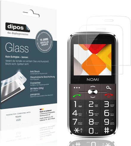 dipos – 2x Pantserfolie geschikt voor Nomi i220 | 9H Screenprotector