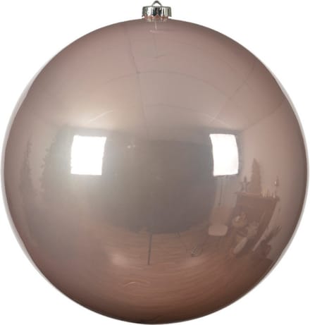 Decoris Kerstbal - lichtroze - groot - 25 cm - kunststof - glans - kerstversiering