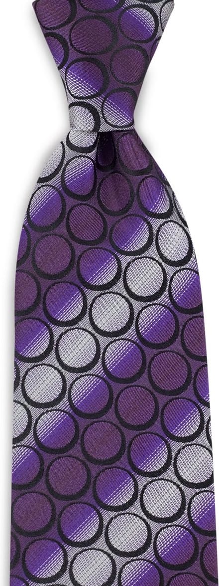 We Love Ties - Stropdassen - Stropdas Circle Shade - paars / zwart / wit