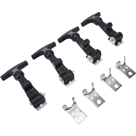 4 Stuks Elastisch Roestvrij Staal Rubber Motorkap Vanger Flexibel T-Handvat Sluiting Rubber Flexibele Treksluitingen met Beugels voor black