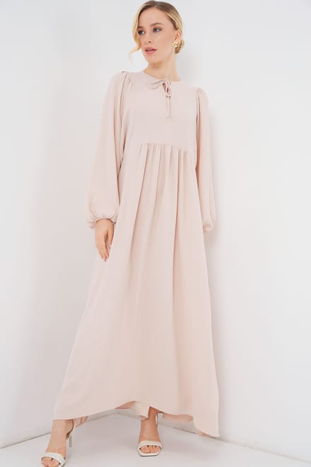 Textuurpatroon Maxi Jurk met Strik