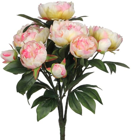Mica Decorations Pioenroos Kunstbloemen Boeket - H55 x Ø40 cm - Lichtroze