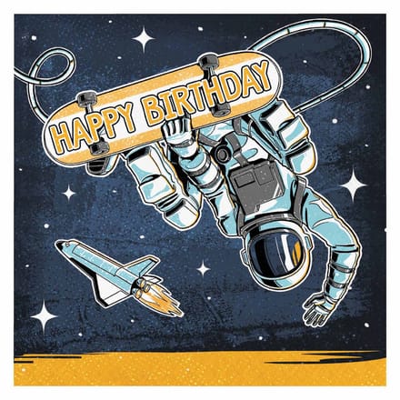 Haza astronaut servetten ruimtefeestje 16 stuks papier 33x33 cm.