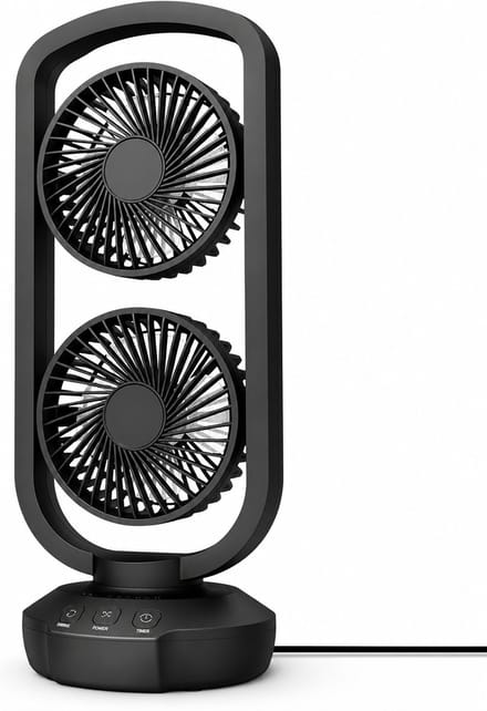 Tafelventilator 40 cm – 105° Oscillatie – 3 Modi – Timer – USB-C Aansluiting – Draagbaar – Zwart