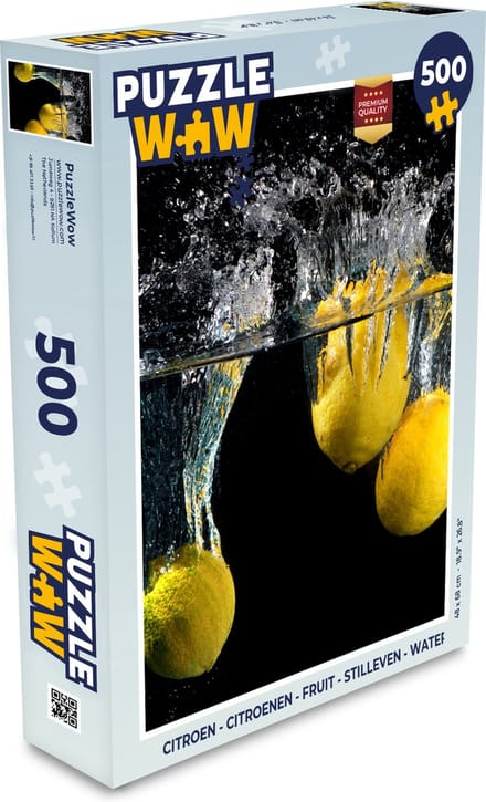 Puzzel Citroen - Fruit - Stilleven - Water - Geel - Legpuzzel - Puzzel 500 stukjes