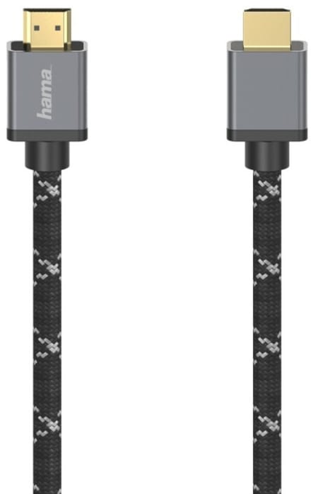 Hama 00205239 HDMI-kabel HDMI Kabel HDMI-A-stekker 2 m Zwart, Grijs Vergulde steekcontacten