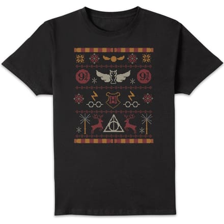 Harry Potter Knit kerst t-shirt - Zwart - M