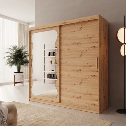 Meubella - Sentoji - Kledingkast - Eikenpatroon - 200x62x200 cm