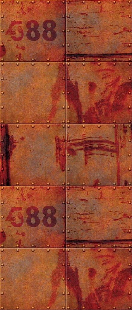 Fotobehang Metal Wall Texture Rust Orange | DEUR - 211cm x 90cm | 130g/m2 Vlies