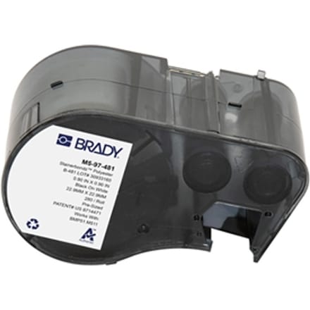 Brady M5-97-481 polyester labels zwart op wit | 22,86 mm x 22,86 mm (origineel)