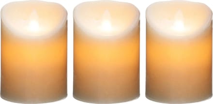 Atmosphera Led stompkaarsen - 3x stuks - Warm licht - Wit