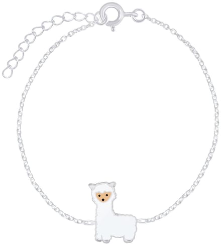 Joy|S - Zilveren Alpaca lama armband - 14 cm + 3 cm - voor kinderen
