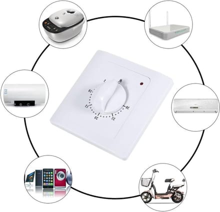 ByShane - Timer stopcontact voor elektrische countdown timer schakelaar - 30 minuten mechanische timer instelbaar met digitaal display