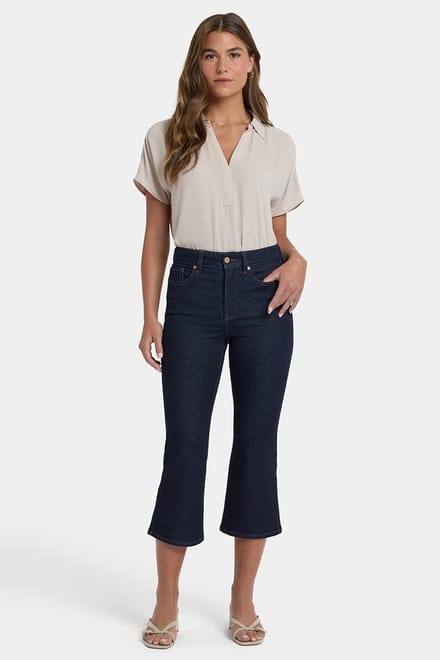 Monica Kick Flare Crop Jeans Met Hoge Taille