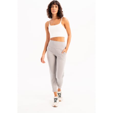 JUSTEVER High Waist Elastic Pocket Relaxed Cut Slimming Jogger Gray Women's Sweatpants - Beat