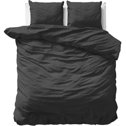Primaviera Deluxe Uni Satijn - Dekbedovertrek - Eenpersoons - 140x200/220 + 1 kussensloop 60x70 - Zwart