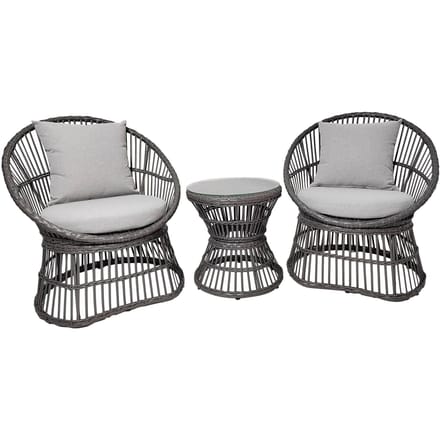 Natal loungeset incl. kussen buitenshuis rotan,grijs.