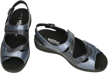 Solidus -Dames - blauw donker - sandalen - maat 36