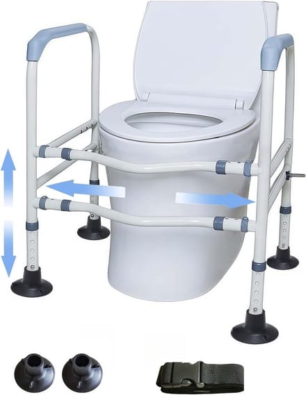 Verstelbare Toilet Opstahulp Veiligheidsframe met Antislip Handgrepen