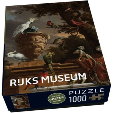 Puzzel (1000 stukjes): De menagerie, Melchior d'Hondecoeter, Rijksmuseum Amsterdam