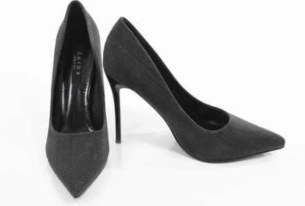 Zerba - Dames Pumps - Maat 40 - Zwart Leer -Enziano