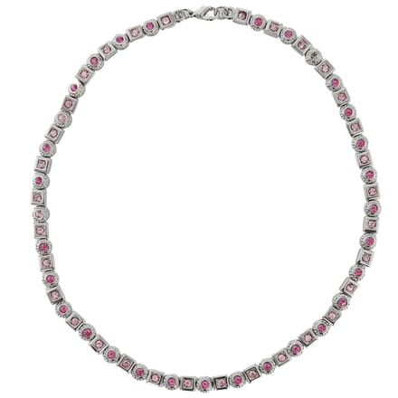 Behave - Klassieke Elastische Ketting met Roze Stenen