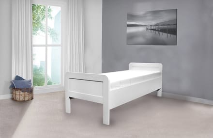 Bed Box Holland - Seniorenbed Nelson - wit eiken - 90x200 - met elektrische lattenbodem en matras
