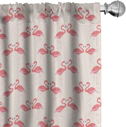 ABAKUHAUS Flamingo – Gardijnen 2x75x245 cm – Mikrofaser, Halfschaduw