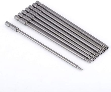 8-delige Extra Lange Veiligheidsschroefbitset met S2 Staal, Sterkop Bits voor Precisiewerk en Klusprojecten (150mm)
