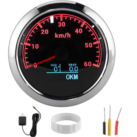 85mm GPS Snelheidsmeter Kilometerteller Richtingshoek Weergave Multifunctioneel Instrument voor Motorfiets Boot Auto 60km/h gray