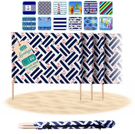 Lantigo Strandscherm Anker 6m | Windscherm Strand Microvezel UV-bestendig 80 cm