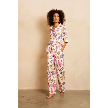 Lofty Manner Broek Trouser Luca Re38 Multi Element Print Dames Maat - XS