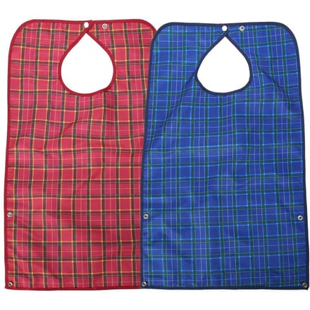 Waterdichte Slab voor Volwassenen Dubbellaags Ouderen Eetkledingbeschermer Blauw wit