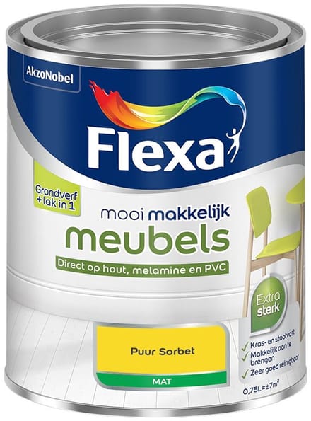 Flexa - Mooi Makkelijk Meubels Mat - Puur Sorbet - Mengverf - 750 Ml