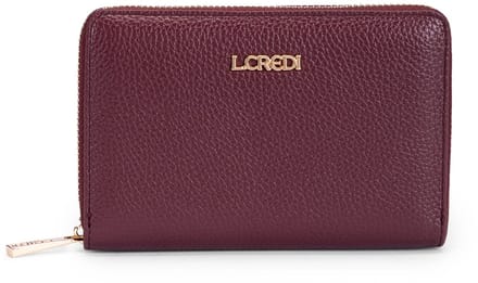 L.CREDI portemonnee Perla Zip Around Wallet Cherry Shade (rood)paars