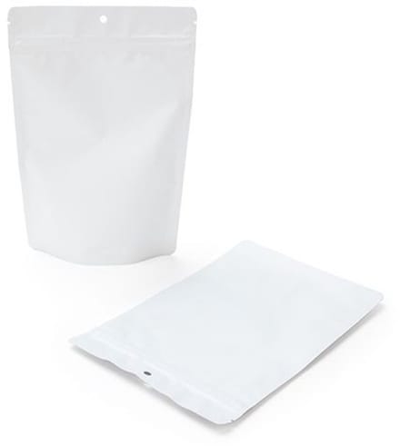 Stazakken Mat Wit 15x9x23,2cm | 312 gram met rond ophanggat (100 stuks)