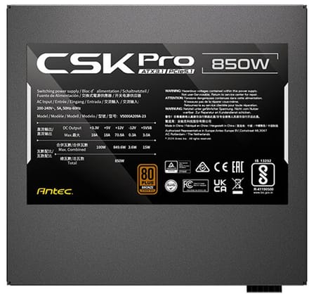 Antec SIGNATURE CSK850 PRO ATX3.1 power supply unit Voeding - 850 Watt - ATX - 80 Plus 80 PLUS Bronze