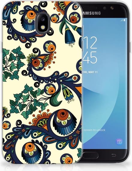 Siliconen Hoesje Samsung Galaxy J7 2017 | J7 Pro Barok Flower