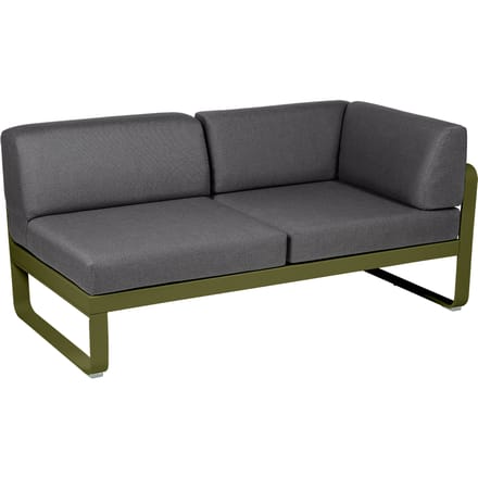 Fermob BELLEVIE hoekmodule rechts - D3 Pesto - A3 grafietgrijs